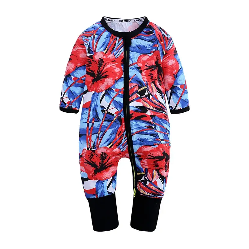 Baby Fleece Pajamas Blue Dolphin Print One-Piece - Image 14