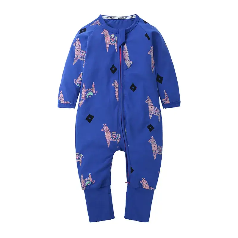 Baby Fleece Pajamas Blue Dolphin Print One-Piece - Image 21