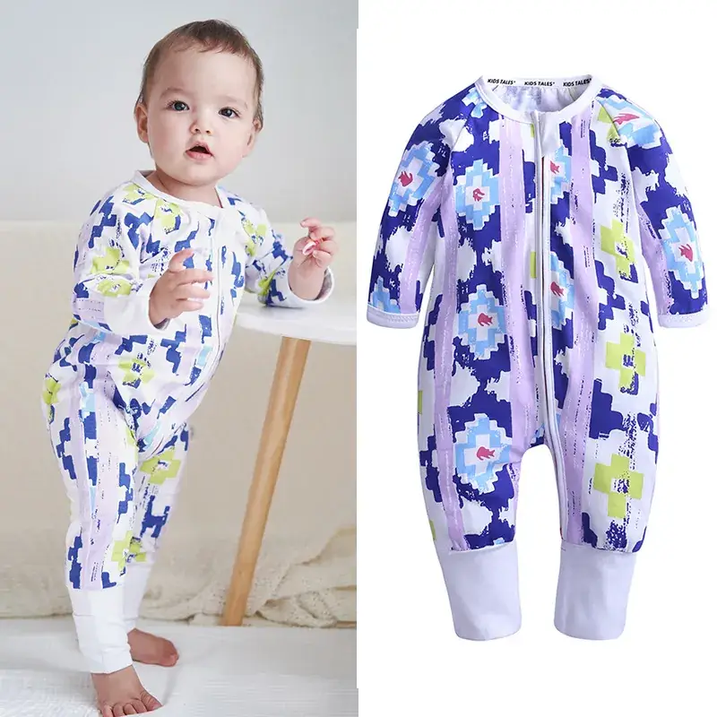 Baby Fleece Pajamas Blue Dolphin Print One-Piece - Image 6