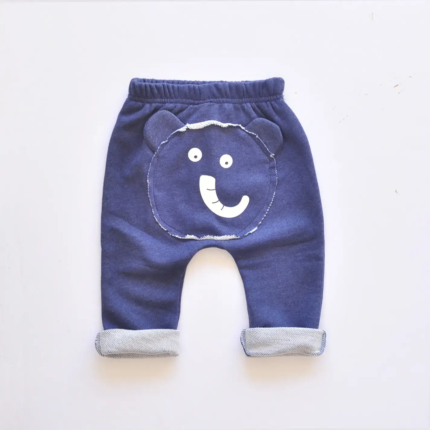 Toddler Cartoon Animal Pants Set Blue Grey Winter Warm - Image 5