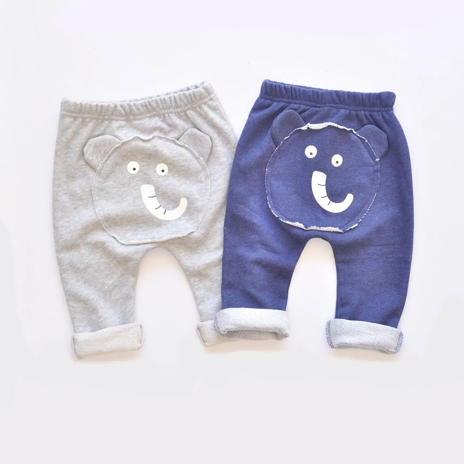 Toddler Cartoon Animal Pants Set Blue Grey Winter Warm - Image 8