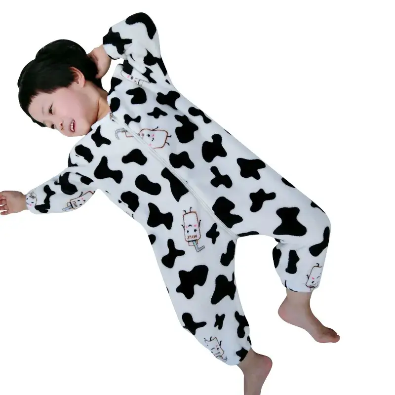 Baby Fleece Lined Pajamas Black Heart Pattern
