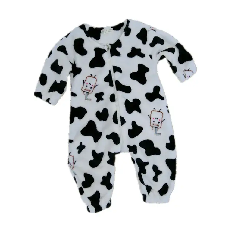 Baby Fleece Lined Pajamas Black Heart Pattern