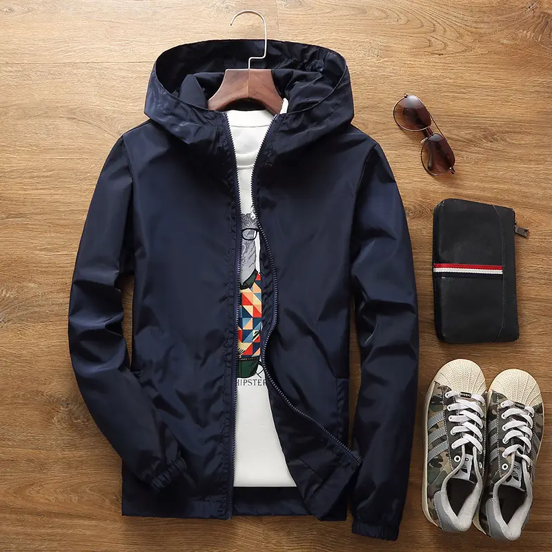 Men's Black Hoodie with Printed Design Large Size - Image 3