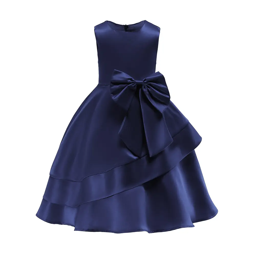 Red Bow Princess Skirt Dress for Girls Mid-Length