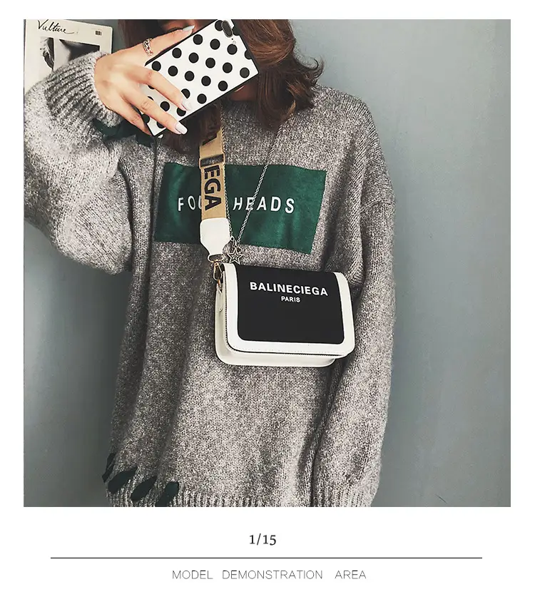 Women's 2020 New Wide Shoulder Strap Bag Balneciega - Image 2