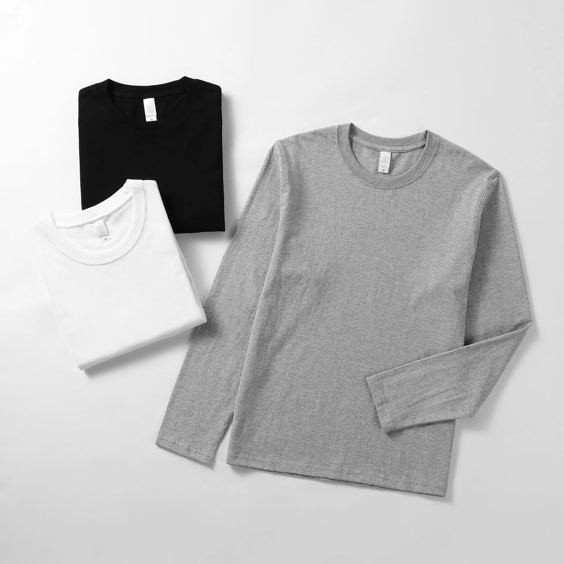 Men's 270g Cotton Long Sleeve Yellow T-Shirt