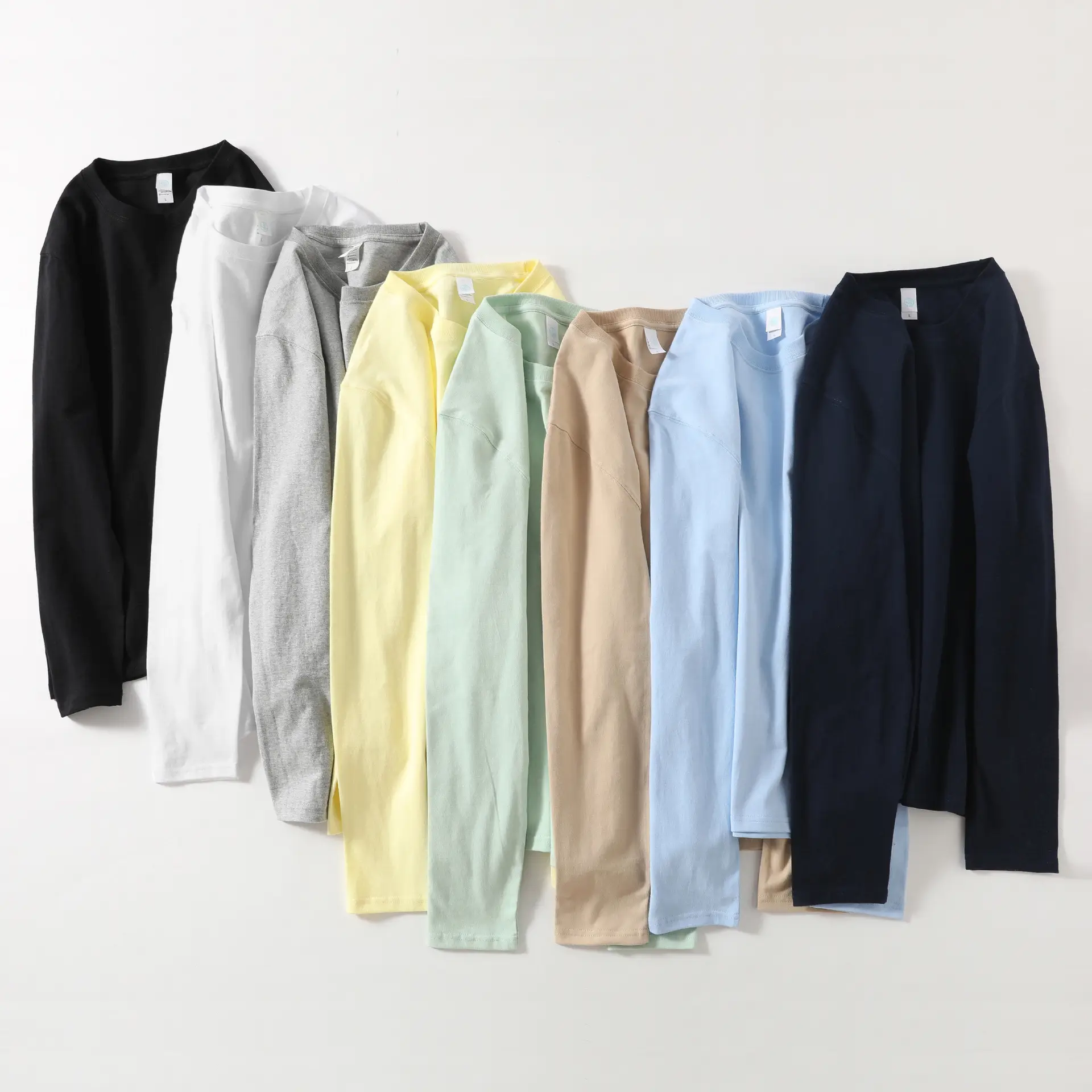 Men's 270g Cotton Long Sleeve Yellow T-Shirt