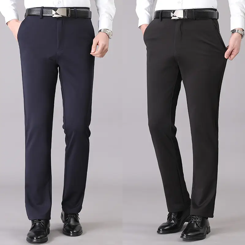 Men's Black Slim Fit Winter Pants with Embroidered Design - Image 9