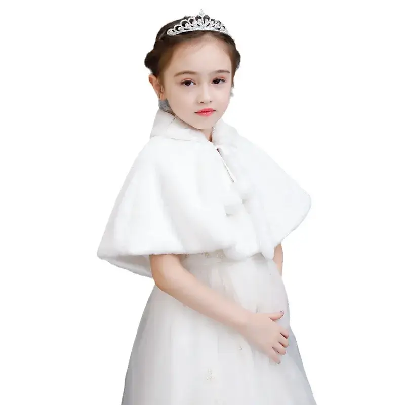 Children's White Princess Cape Dress for Girls - Image 6
