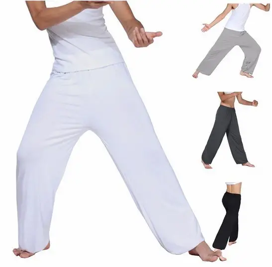 Men's Black Loose Fit Yoga Pants Casual Wear - Image 5
