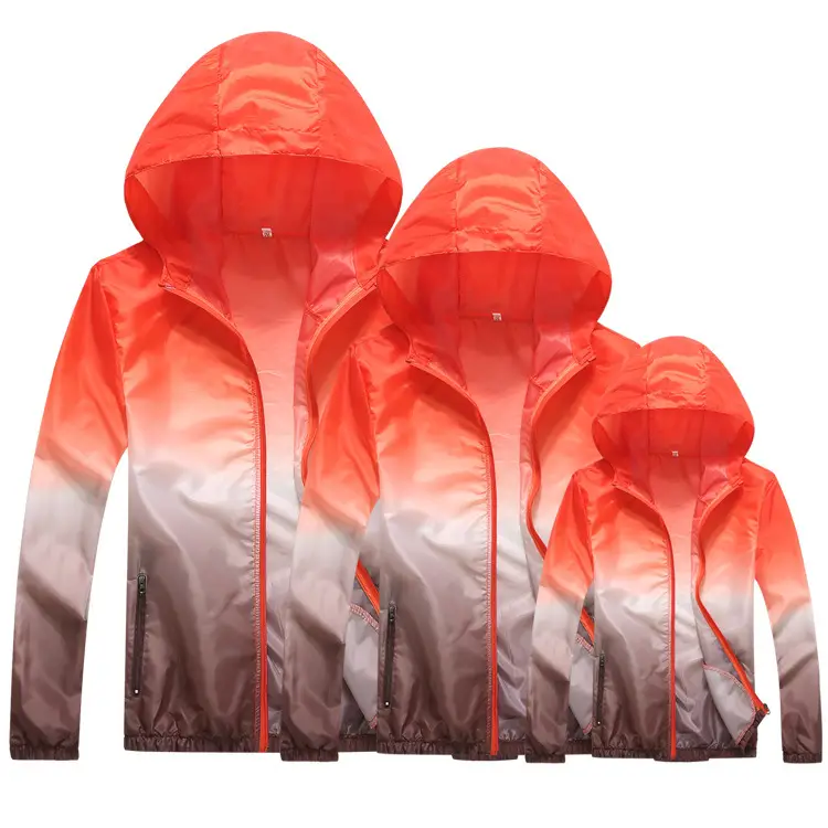 Orange Gradient Hooded Raincoat Set for Kids & Adults - Image 3