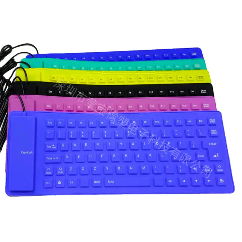 Silent Keyboard 85 Keys Waterproof and Dustproof Soft Keyboard Neutral Two-Color Internet Cafe Cute USB Silicone Keyboard 85 Keys