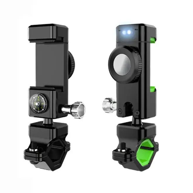 Black Selfie Stick with Compass & Adjustable Arm - Image 4