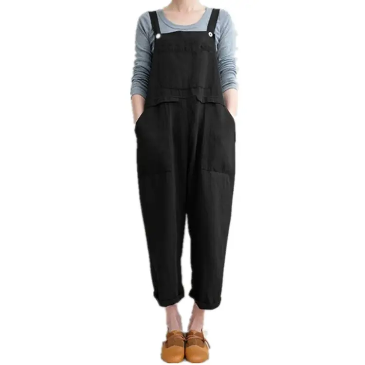 2018 Women's Flap Pocket Overalls Large Navy - Image 6