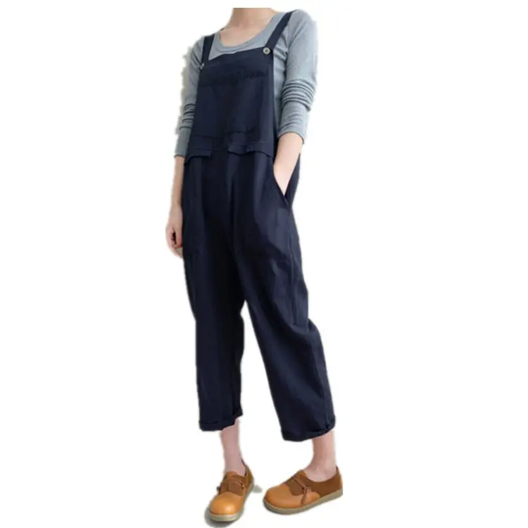 2018 Women's Flap Pocket Overalls Large Navy - Image 9