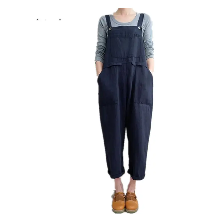 2018 Women's Flap Pocket Overalls Large Navy - Image 2