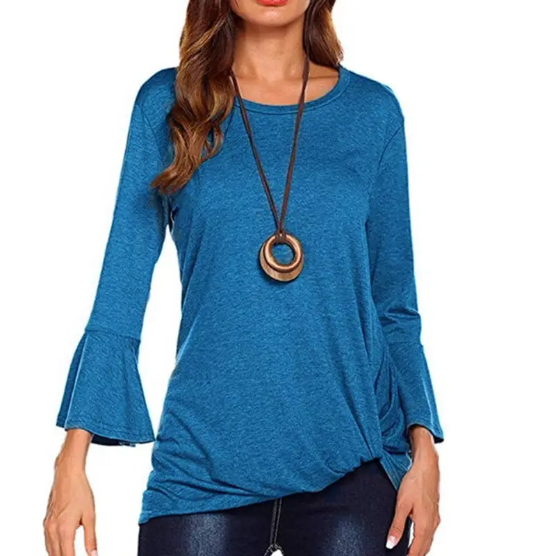 2025 Green Crewneck Twist T-Shirt for Women - Image 7