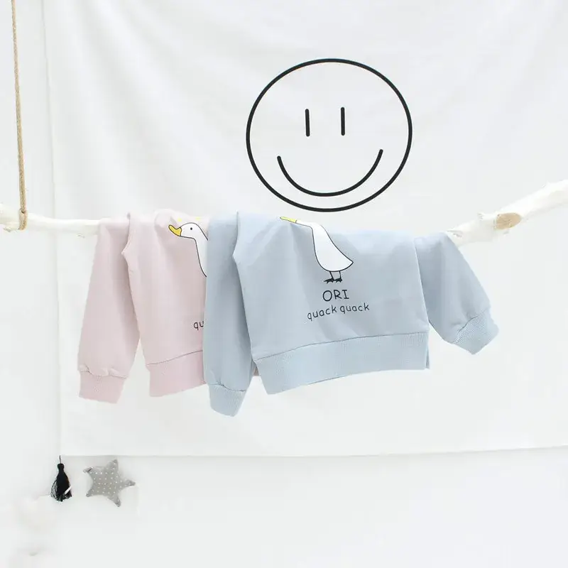 Kids Pink Duckling Printed Crew Neck Sweater - Image 3