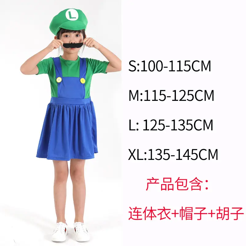 Kids Mario Super Saiyan Costume with Hat & Mask - Image 2