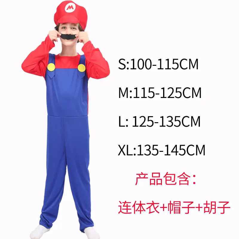 Kids Mario Super Saiyan Costume with Hat & Mask - Image 3