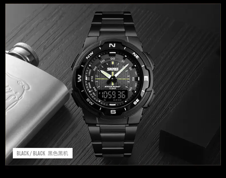 Black Steel Digital Sport Watches for Men Women — feature 20