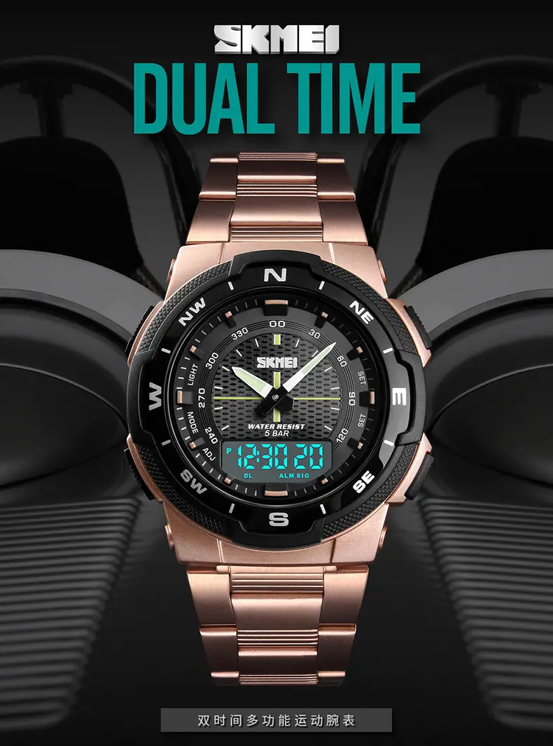 Black Steel Digital Sport Watches for Men Women — feature 4