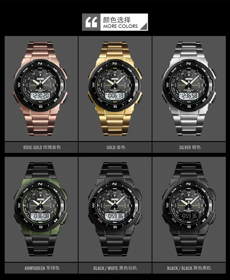 Black Steel Digital Sport Watches for Men Women — feature 7