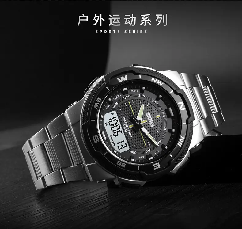Black Steel Digital Sport Watches for Men Women — feature 9