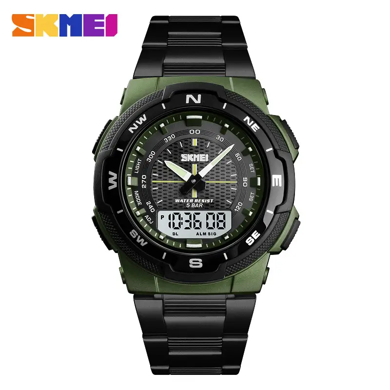 Black Steel Digital Sport Watches for Men Women - Image 3