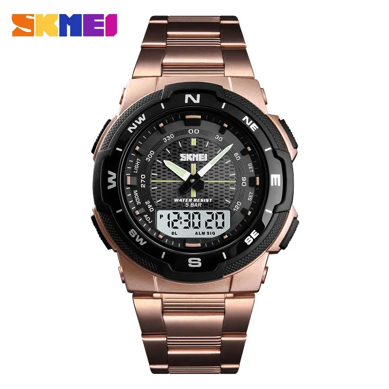 Black Steel Digital Sport Watches for Men Women - Image 5