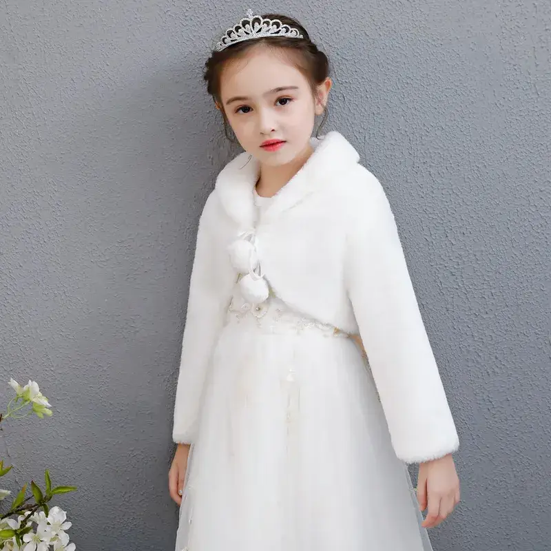 Girls Woolen Princess Coat Autumn Winter Warm Outerwear - Image 4