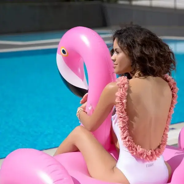 Cross-border Parent-Child Swimsuit Pink Petal Back — feature 5