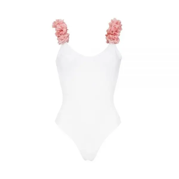 Cross-border Parent-Child Swimsuit Pink Petal Back - Image 4