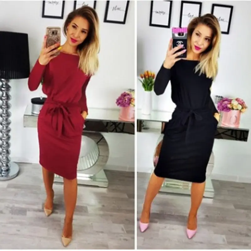 Blue Strappy Belted Mini Dress for Women