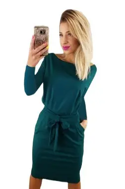 Blue Strappy Belted Mini Dress for Women