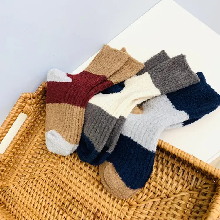 Double-Needle Korean Style Color Block Kids Socks - Image 6