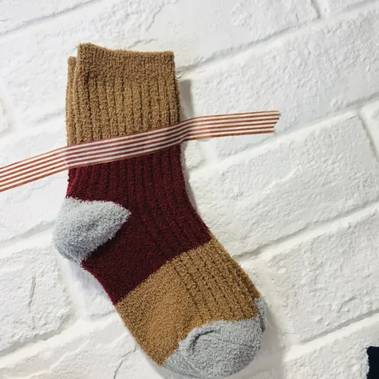 Double-Needle Korean Style Color Block Kids Socks - Image 3
