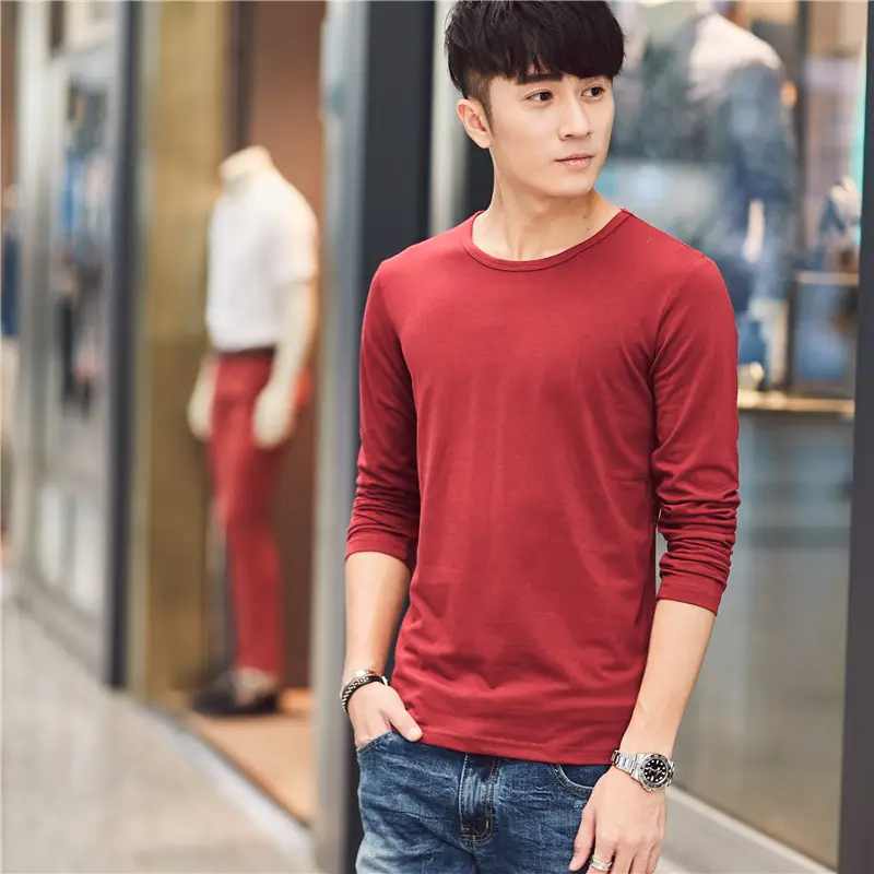 Men's Black Long Sleeve V-Neck T-Shirt Slim Fit - Image 9