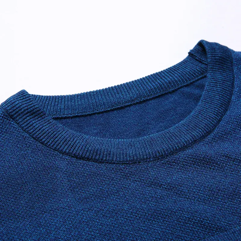 New Men Knitted T-Shirt Maroon Grey Blue Slim Fit - Image 6