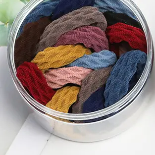 20 Pcs High Elastic Jacquard Hair Towel Rings - Image 4