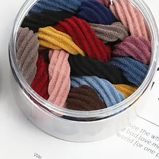 20 Pcs High Elastic Jacquard Hair Towel Rings - Image 5