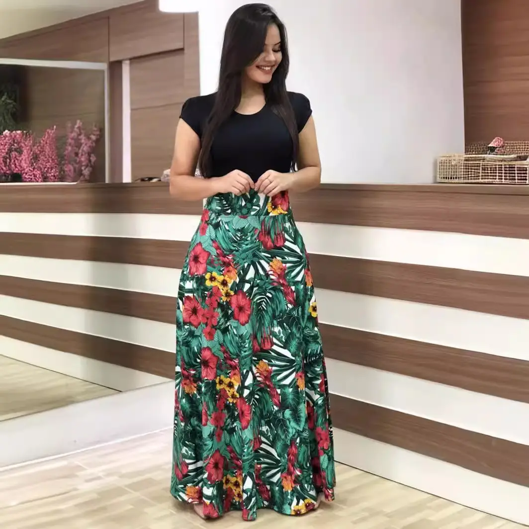 2025 Floral Long Sleeve Dress with Color Matching Design - Image 24