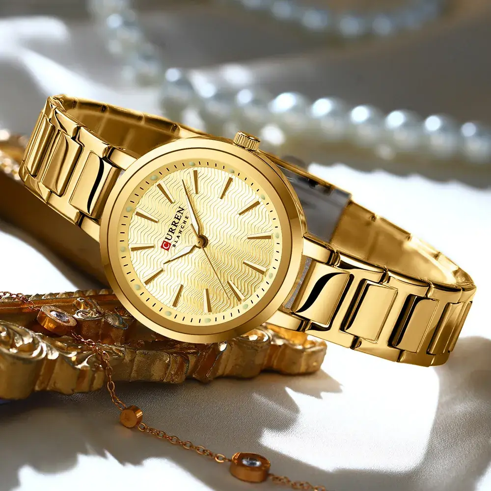 Curren Women's Gold Steel Band Quartz Watch