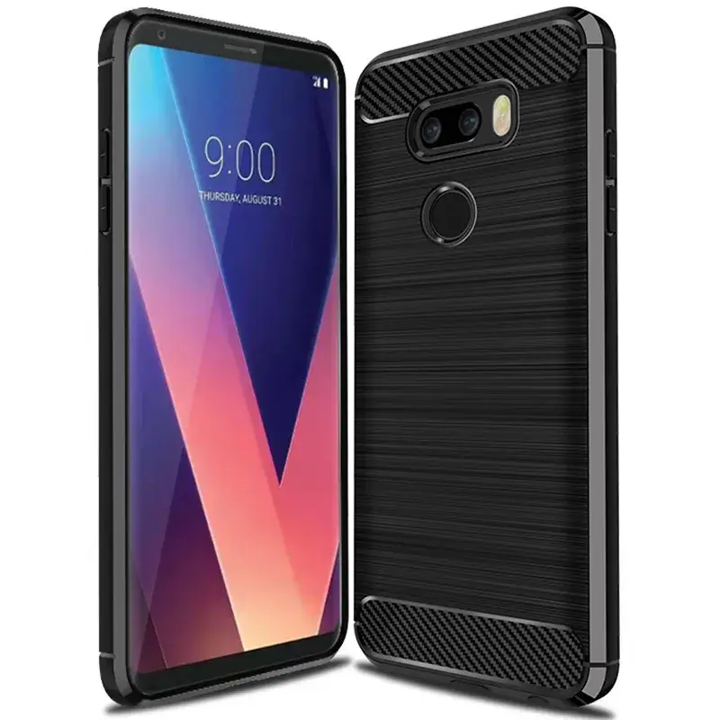 Black Carbon Fiber Anti-Drop Phone Case
