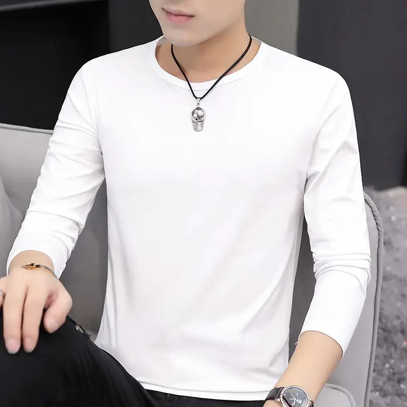 Men Black Long Sleeve V Neck T-Shirt - Image 12
