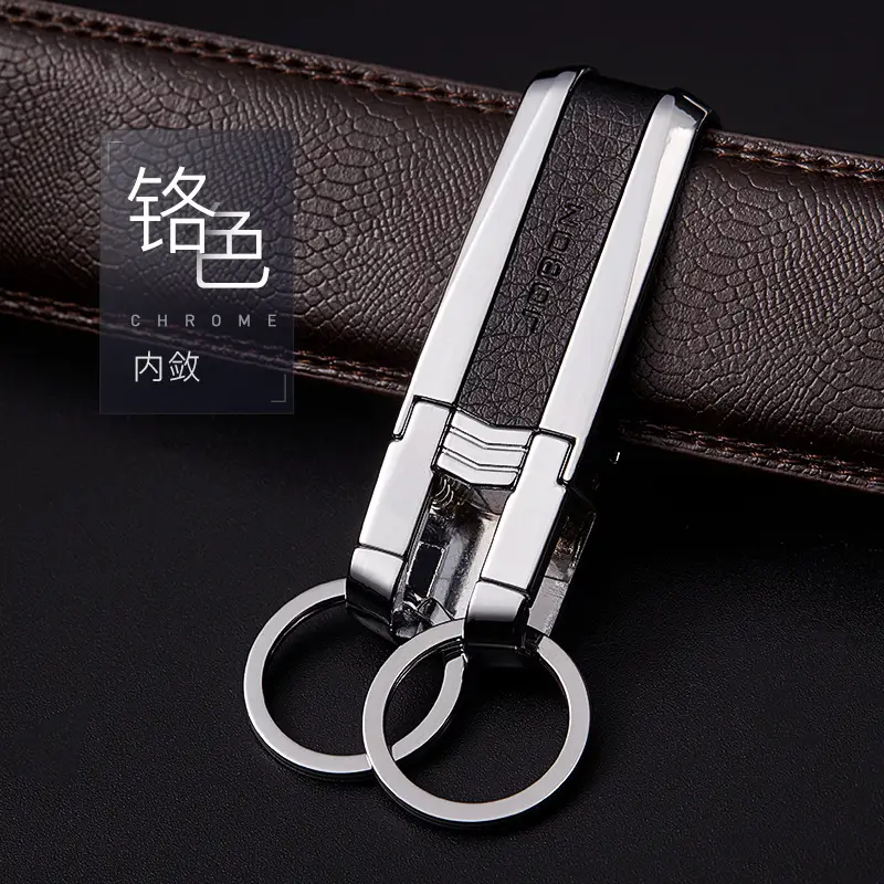 Men's Metal Keychain Belt with Car Key & 3 Keys