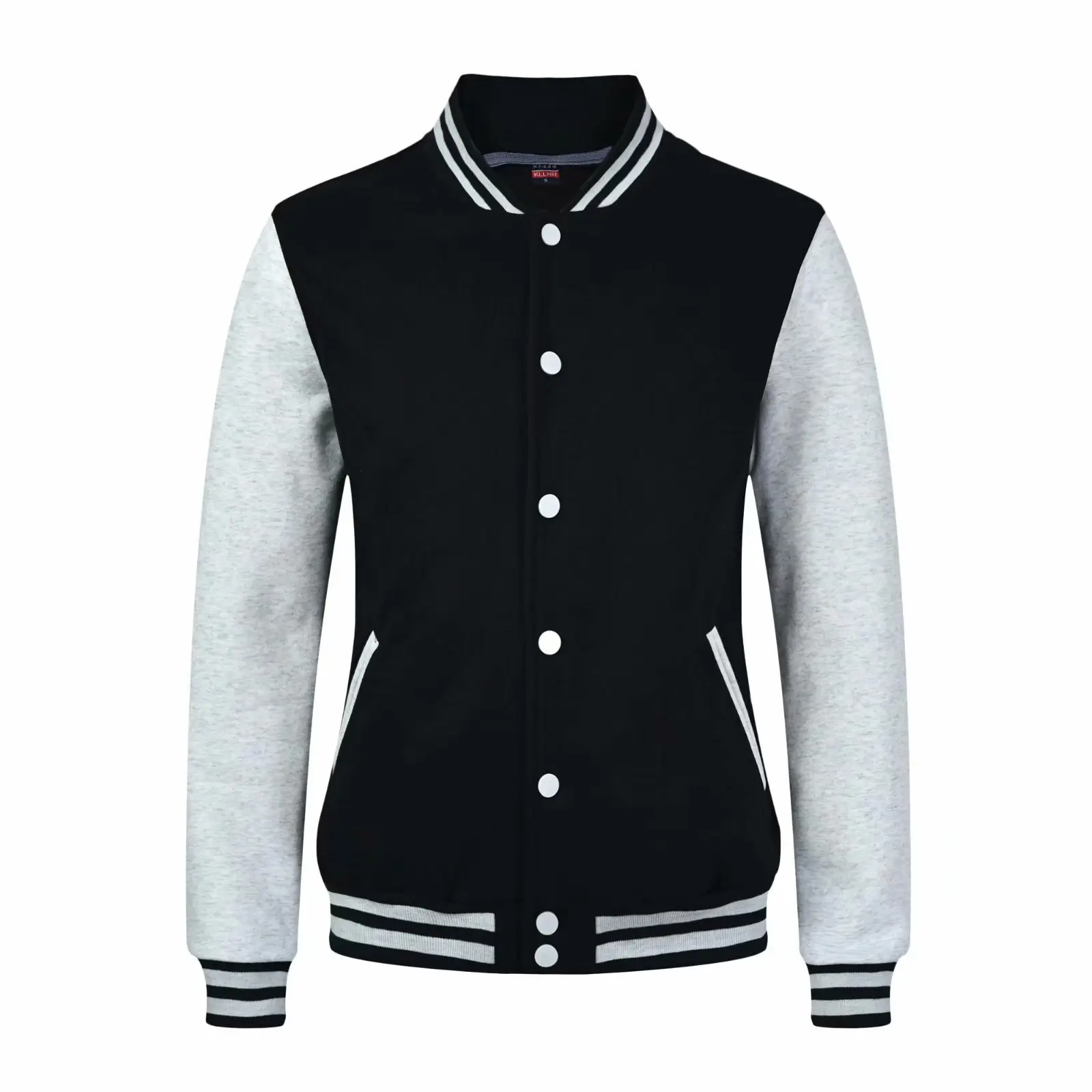 Couple Velvet Baseball Jacket Set Blue White - Image 2
