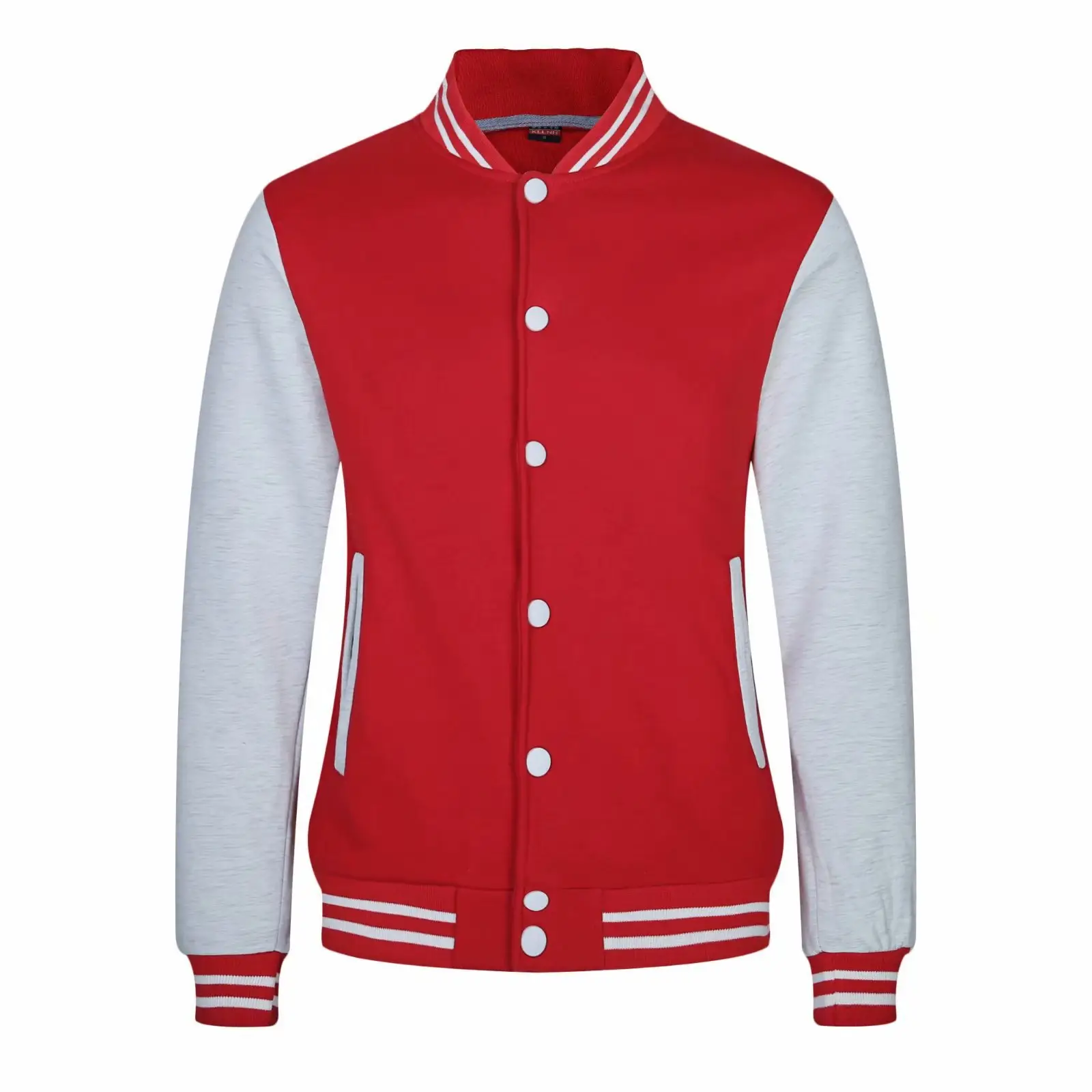 Couple Velvet Baseball Jacket Set Blue White - Image 3