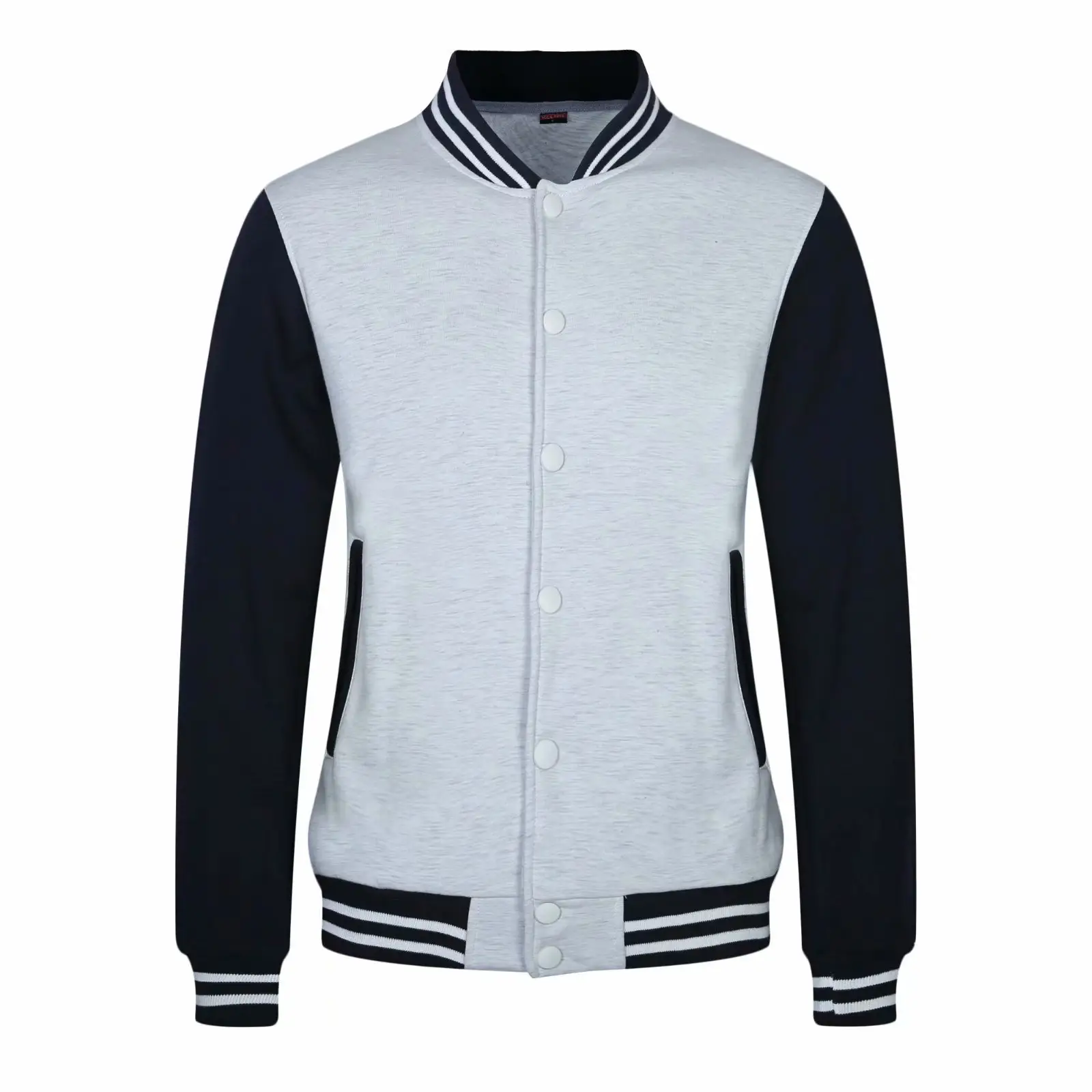 Couple Velvet Baseball Jacket Set Blue White - Image 7
